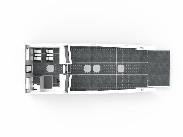 Penyesuaian Tahap Tinggi Bot Kerja LCT Dikimpal Aluminium Mewah 11m 36 kaki dengan Sijil CE