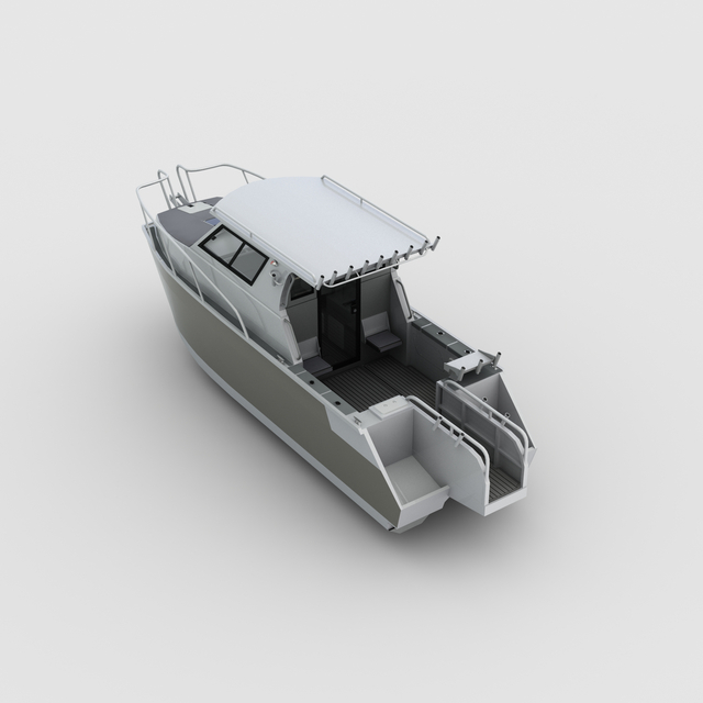 Bot Catamaran Memancing Sukan Luar Pesisir Allsealion 7.9m dengan Kabin Tertutup 400L Aluminium Hull Bot Yacht dijual