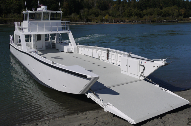 14m 13 tan muatan aluminium kapal kargo laut terbuka kapal tongkang kapal pendaratan untuk dijual